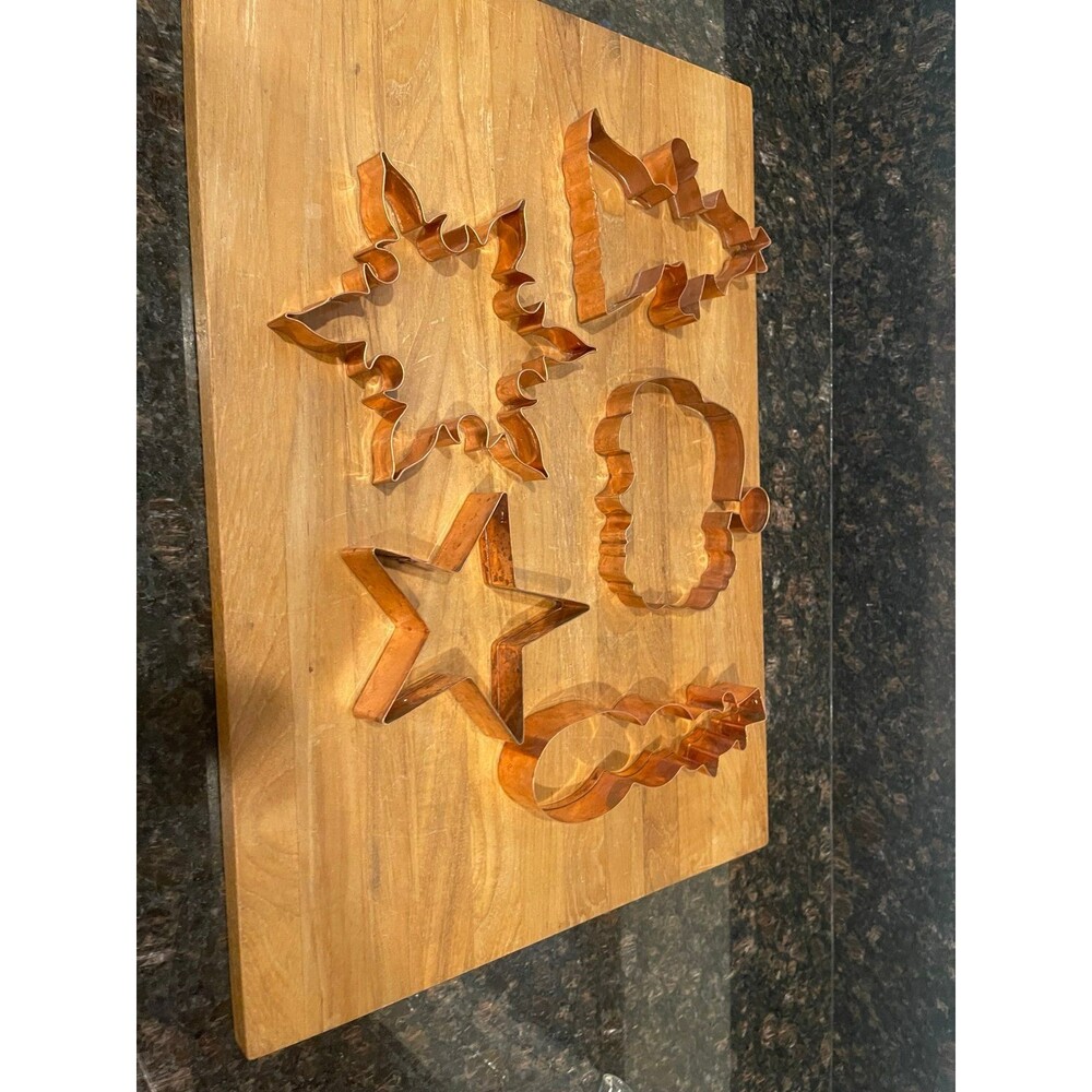 6 Heavy Copper Cookie Cutters - Holiday & Seasonal Shapes